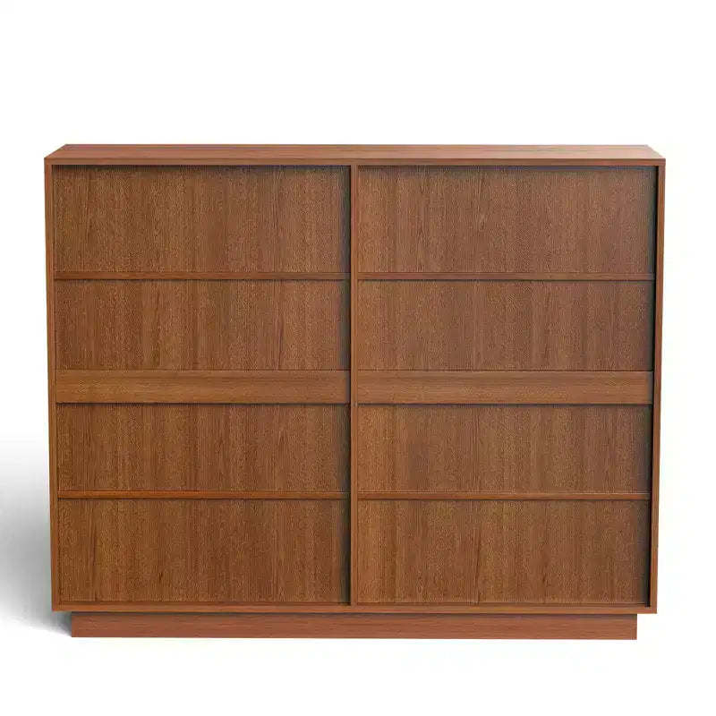 Commode à 8 tiroirs de 132 cm de largeur avec panneau cannelé à motif ondulé