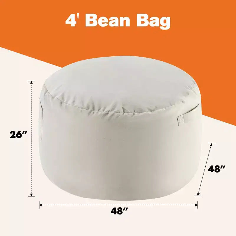 Fauteuils poufs géants de 36/48 po avec mousse à mémoire de forme pour adultes