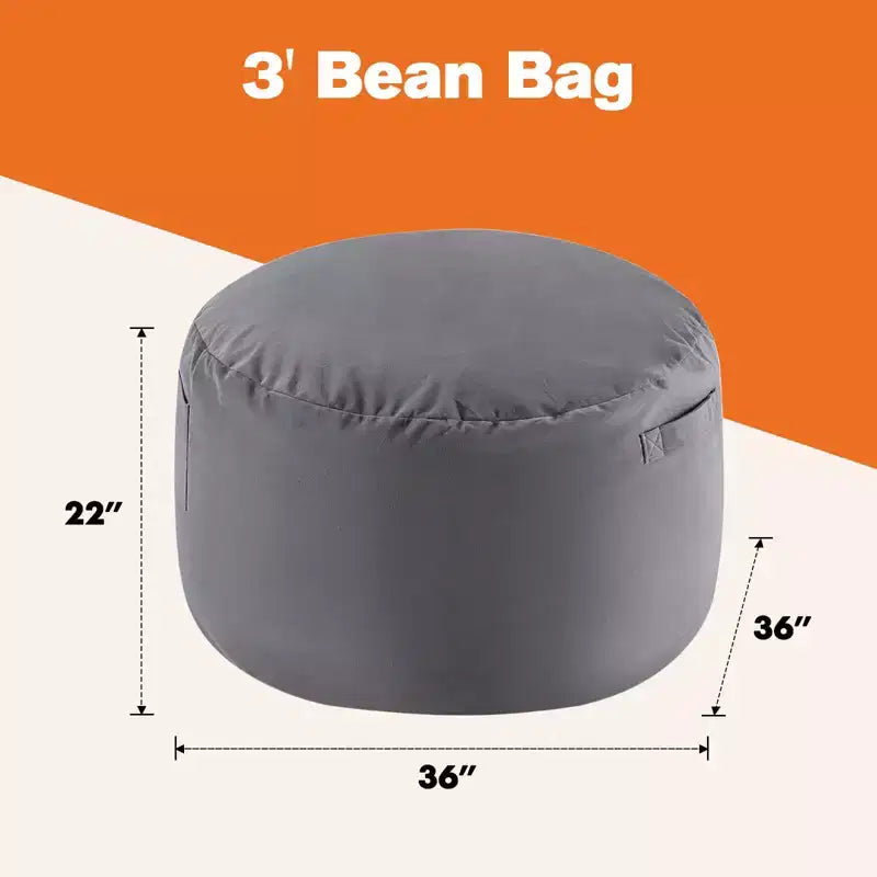Fauteuils poufs géants de 36/48 po avec mousse à mémoire de forme pour adultes