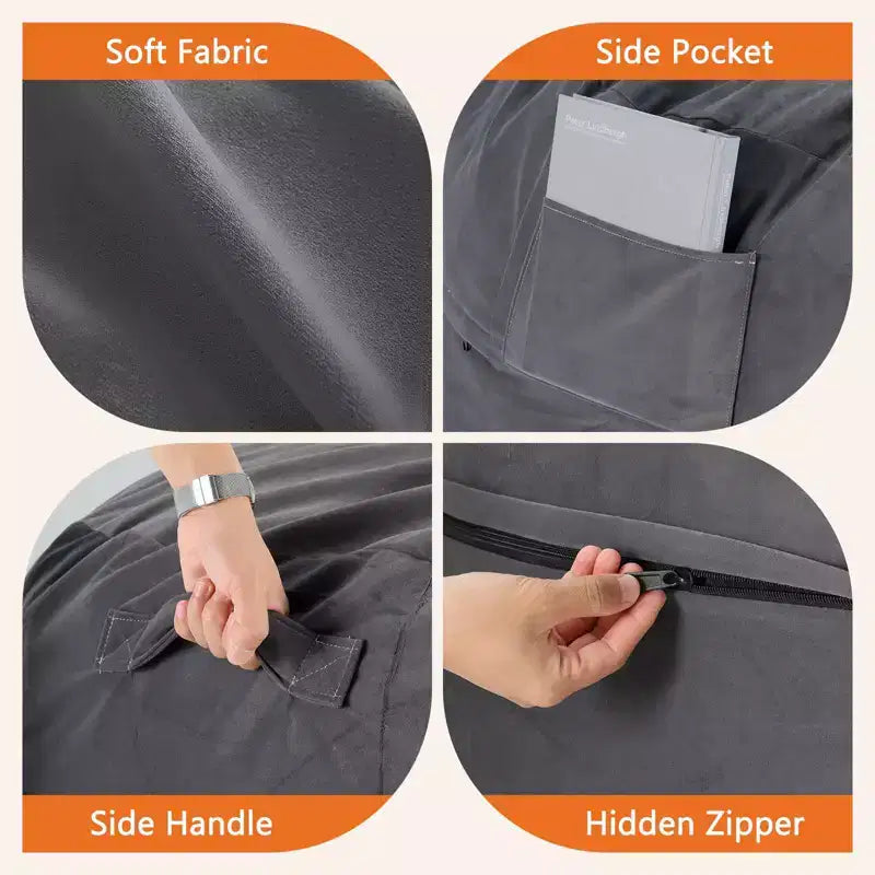 Fauteuils poufs géants de 36/48 po avec mousse à mémoire de forme pour adultes
