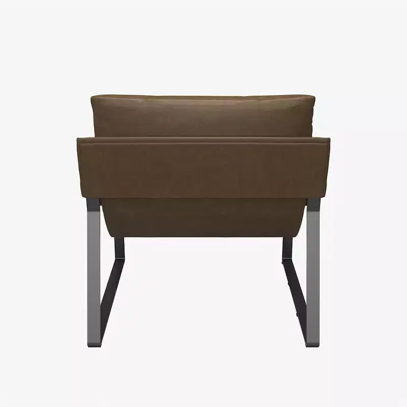 Chaise d'appoint en similicuir avec cadre en métal