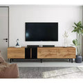 Clihome Modern TV Stand for 80'' TV with 3 Doors, Media Console Table, Entertainment Center with Large Storage Cabinet for Living Room