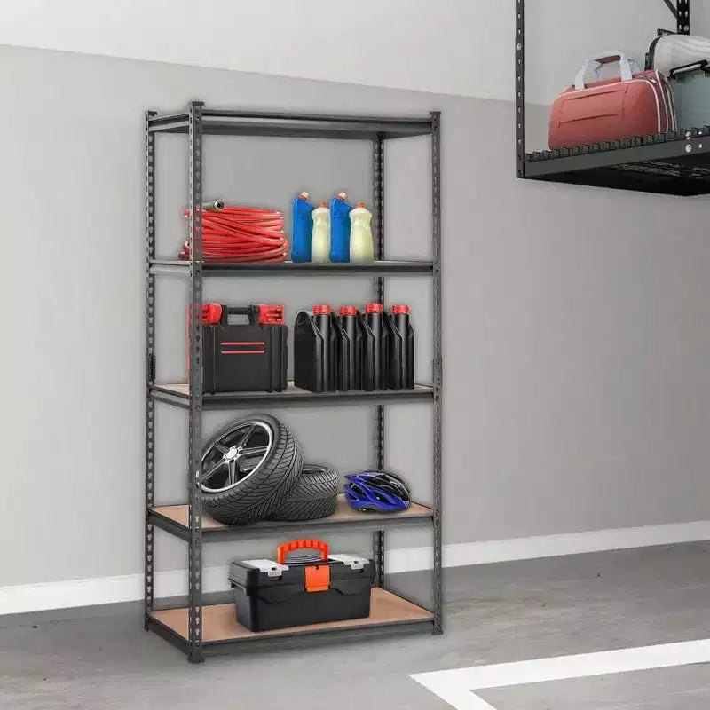 Étagères métalliques robustes à 5 niveaux, capacité de 2000 lb, noires, pour garage, cuisine, garde-manger, sous-sol, buanderie, rangement 36x18x72 pouces