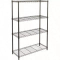 4 - Shelf Heavy Duty Steel Wire Rack Storage Shelving Organizer Kitchen Garage 36 Inch Lx 14 Inch Wx 54 Inch H Black Adjustable