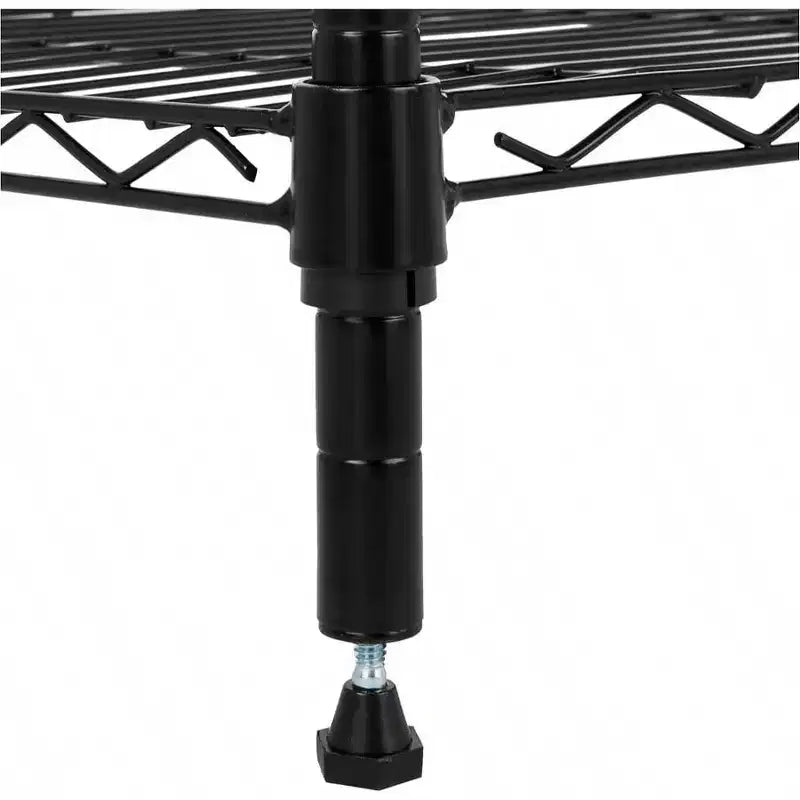 4 étagères en acier robustes, organisateur de rangement à fils, étagères de cuisine et garage, 91,4 cm L x 35,6 cm l x 137,2 cm H, Noir, réglable