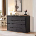 Zeus & Ruta Fluted 52 Modern Wood Dresser with 8 Drawers, Curved Design for Living Room & Hallway Storage