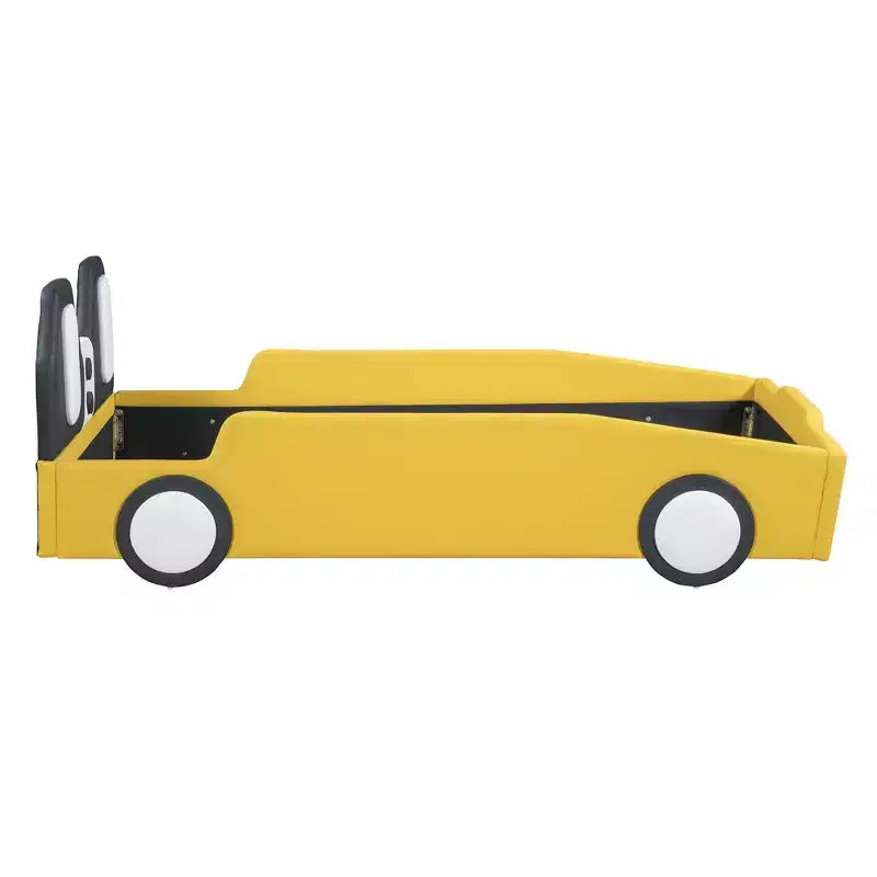 Lit plateforme double en forme de voiture de course avec garde-corps pour chambre d'enfant