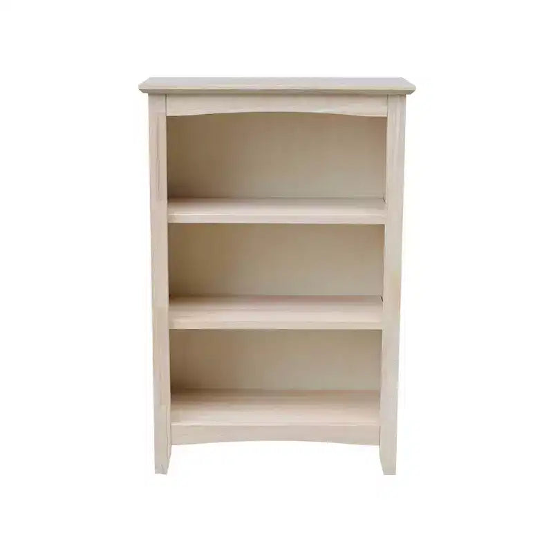 Étagère 36"x24" non finie - En bois d'hévéa, 3 étagères fixes, dos fermé