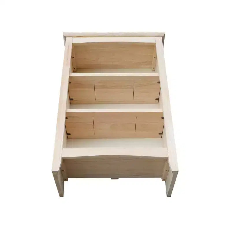 Étagère 36"x24" non finie - En bois d'hévéa, 3 étagères fixes, dos fermé
