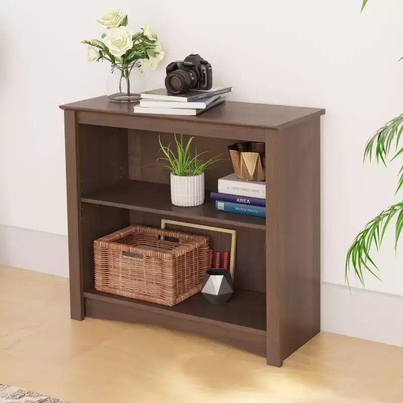 Bibliothèque 2 Étagères Espresso 29" - Étagères Réglables, Finition Stratifiée, Bois Composite, Capacité 18 kg