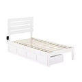 AFI Twin Oxford Bed with USB Turbo Charger: 2 Underbed Drawers, No Box Spring Needed
