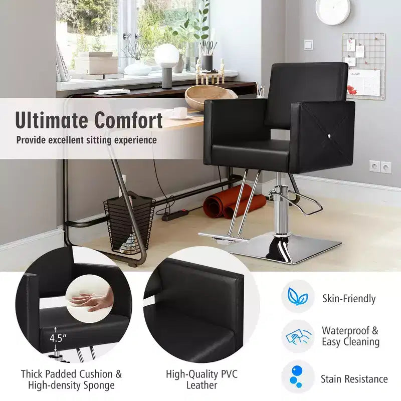 Fauteuil de salon pour coiffeur pivotant réglable hydraulique Fauteuil de barbier