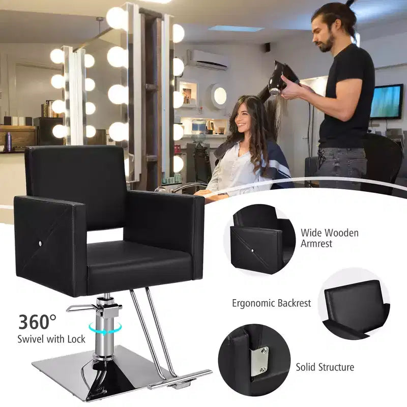 Fauteuil de salon pour coiffeur pivotant réglable hydraulique Fauteuil de barbier